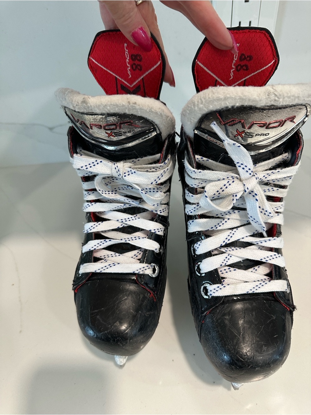 Bauer Black, White and Red Youth Hockey Skates